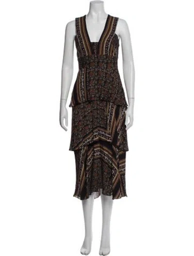 Pre-owned A.l.c Silk Midi Length Dress In Black