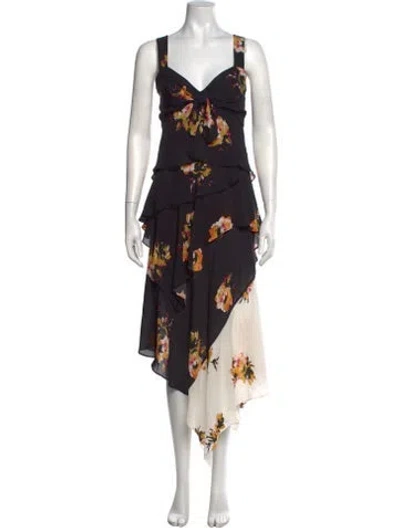 Pre-owned A.l.c Silk Midi Length Dress In Black