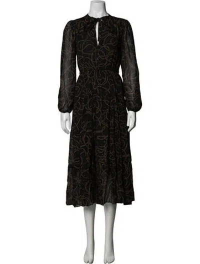 Pre-owned A.l.c Silk Midi Length Dress In Black