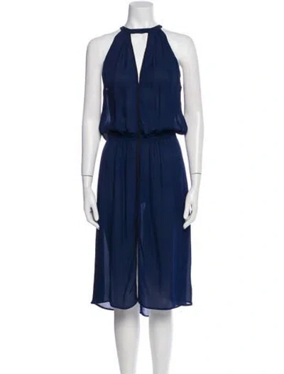 Pre-owned A.l.c Silk Midi Length Dress In Blue