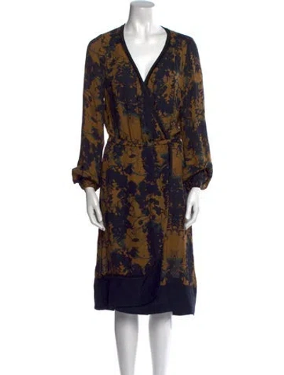 Pre-owned A.l.c Silk Midi Length Dress In Blue