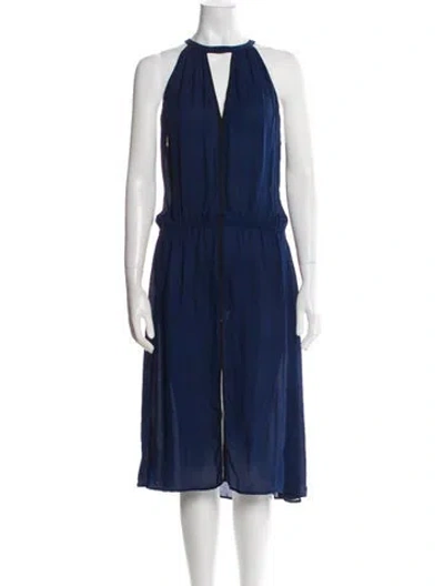 Pre-owned A.l.c Silk Midi Length Dress In Blue