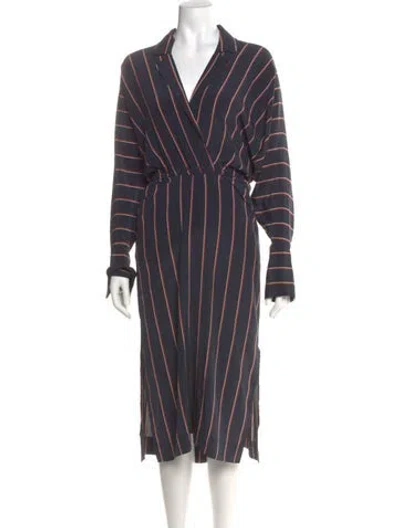 Pre-owned A.l.c Silk Midi Length Dress In Blue