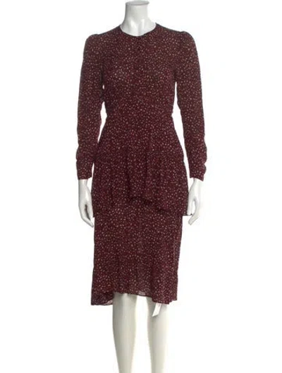 Pre-owned A.l.c Silk Midi Length Dress In Burgundy