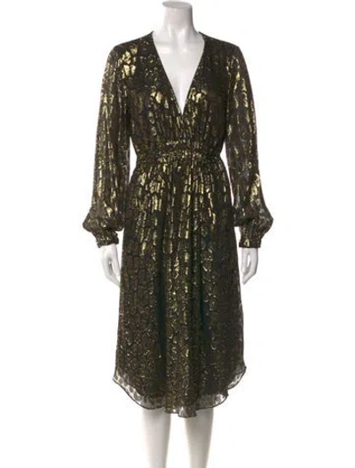 Pre-owned A.l.c Silk Midi Length Dress In Gold