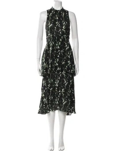 Pre-owned A.l.c Silk Midi Length Dress In Green