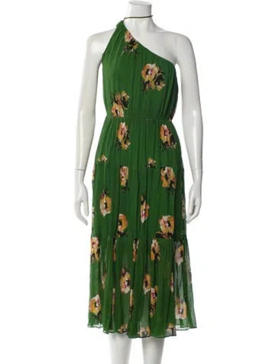 Pre-owned A.l.c Silk Midi Length Dress In Green