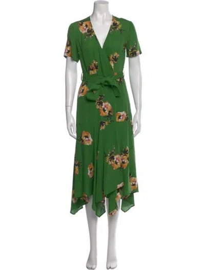 Pre-owned A.l.c Silk Midi Length Dress In Green