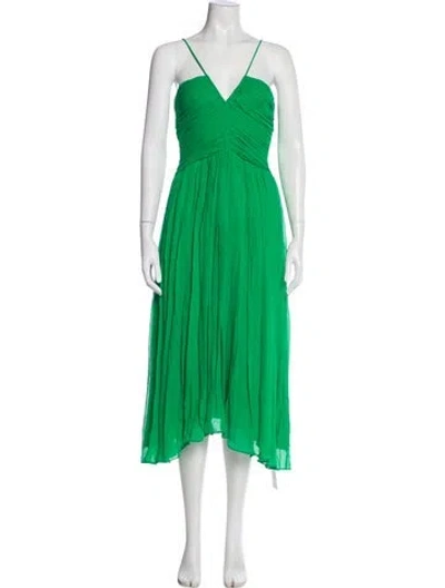 Pre-owned A.l.c Silk Midi Length Dress In Green