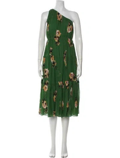 Pre-owned A.l.c Silk Midi Length Dress In Green