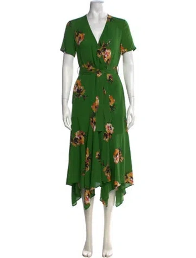 Pre-owned A.l.c Silk Midi Length Dress In Green