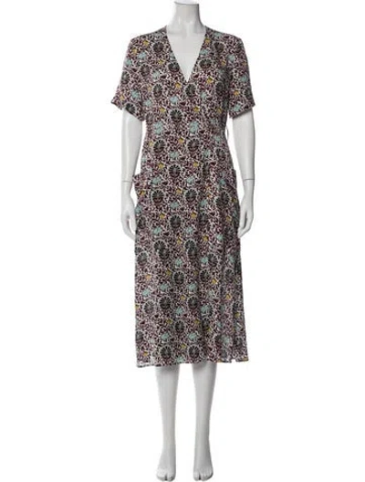 Pre-owned A.l.c Silk Midi Length Dress In Multi