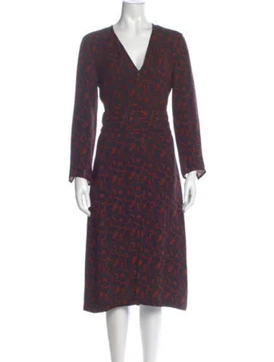 Pre-owned A.l.c Silk Midi Length Dress In Multi