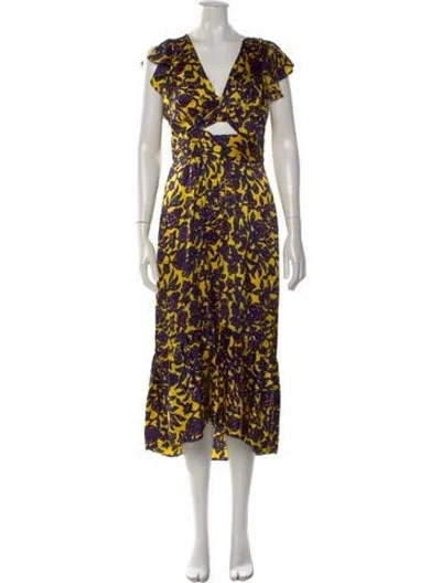 Pre-owned A.l.c Silk Midi Length Dress In Multi