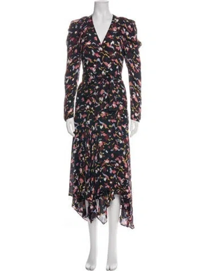 Pre-owned A.l.c Silk Midi Length Dress In Multi