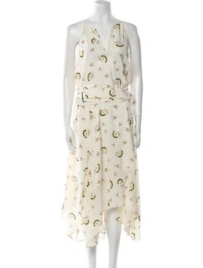 Pre-owned A.l.c Silk Midi Length Dress In Neutral