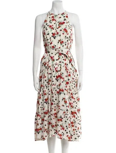 Pre-owned A.l.c Silk Midi Length Dress In Neutral