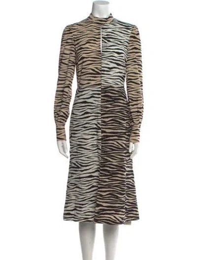 Pre-owned A.l.c Silk Midi Length Dress In Neutral