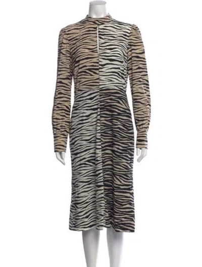 Pre-owned A.l.c Silk Midi Length Dress In Neutral