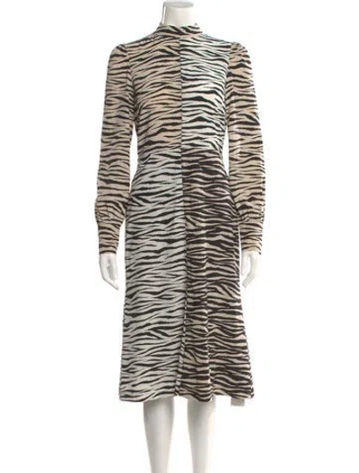 Pre-owned A.l.c Silk Midi Length Dress In Neutral