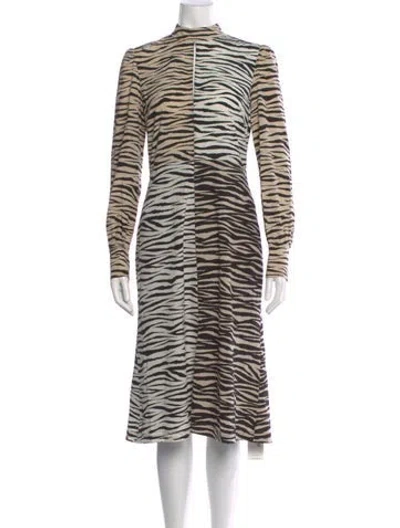 Pre-owned A.l.c Silk Midi Length Dress In Neutral