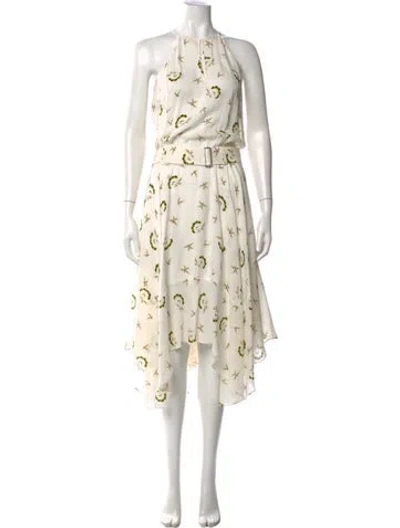 Pre-owned A.l.c Silk Midi Length Dress In Neutral