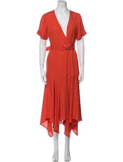 Pre-owned A.l.c Silk Midi Length Dress In Orange