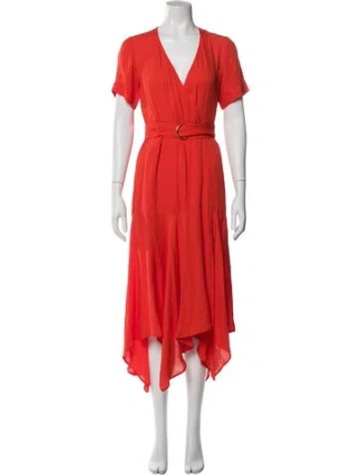 Pre-owned A.l.c Silk Midi Length Dress In Orange