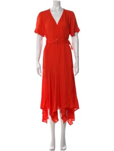 Pre-owned A.l.c Silk Midi Length Dress In Orange