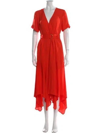 Pre-owned A.l.c Silk Midi Length Dress In Orange