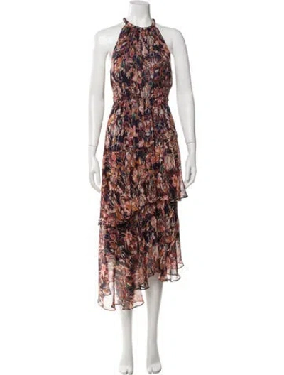 Pre-owned A.l.c Silk Midi Length Dress In Orange