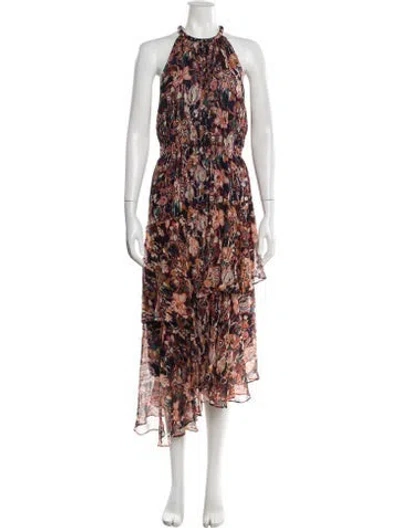 Pre-owned A.l.c Silk Midi Length Dress In Orange