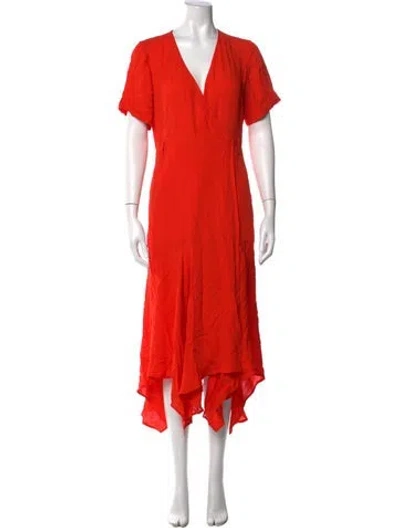 Pre-owned A.l.c Silk Midi Length Dress In Orange
