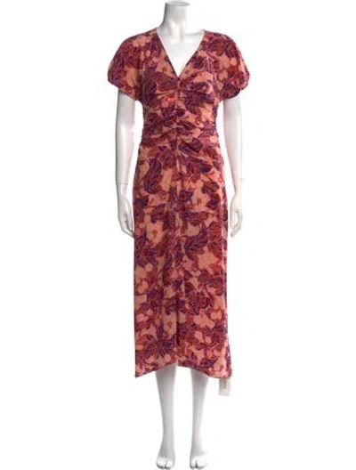 Pre-owned A.l.c Silk Midi Length Dress In Pink