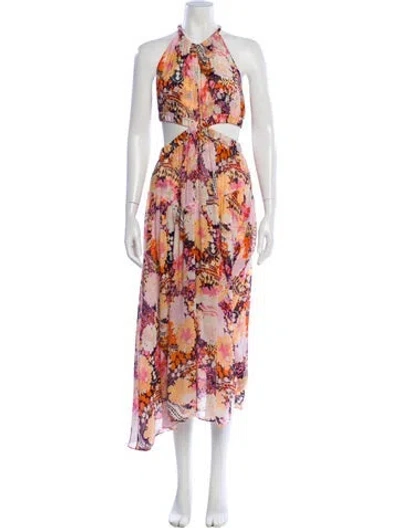 Pre-owned A.l.c Silk Midi Length Dress In Pink