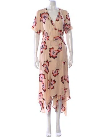 Pre-owned A.l.c Silk Midi Length Dress In Pink