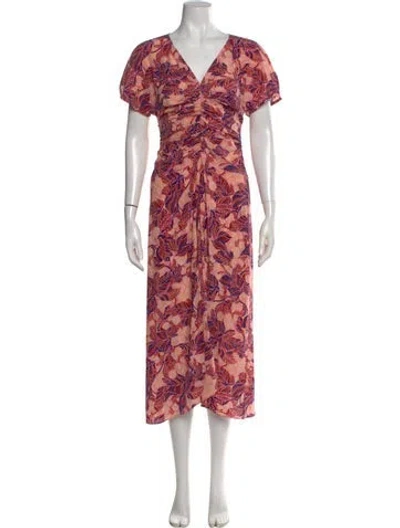 Pre-owned A.l.c Silk Midi Length Dress In Pink