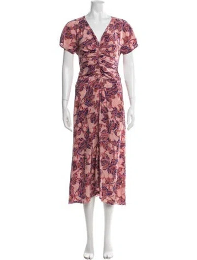 Pre-owned A.l.c Silk Midi Length Dress In Pink