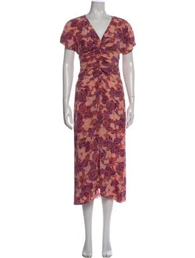 Pre-owned A.l.c Silk Midi Length Dress In Pink