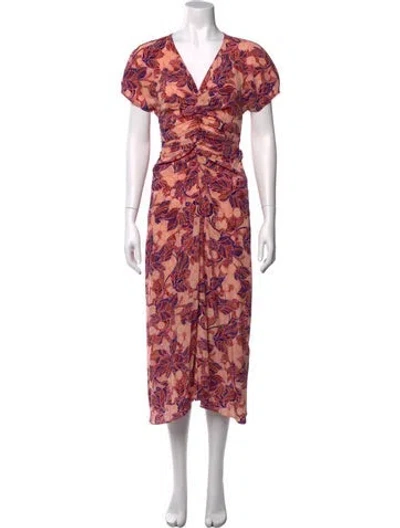 Pre-owned A.l.c Silk Midi Length Dress In Pink