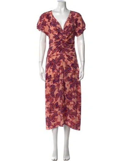 Pre-owned A.l.c Silk Midi Length Dress In Pink