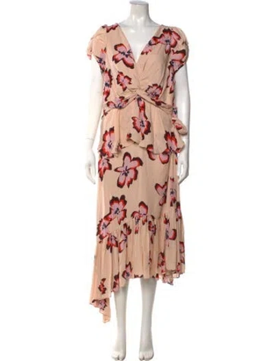 Pre-owned A.l.c Silk Midi Length Dress In Pink
