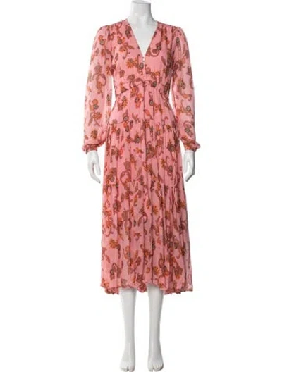 Pre-owned A.l.c Silk Midi Length Dress In Pink