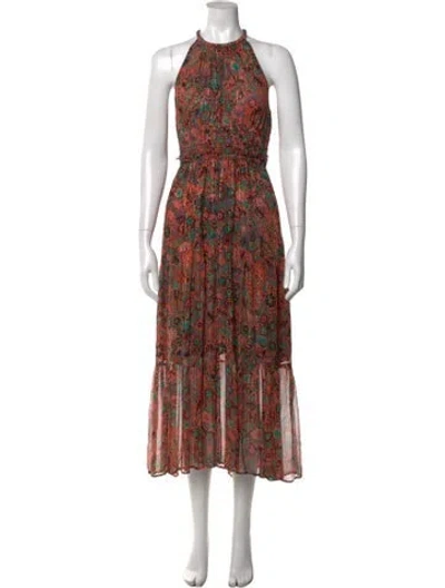Pre-owned A.l.c Silk Midi Length Dress In Pink