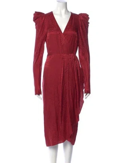 Pre-owned A.l.c Silk Midi Length Dress In Red
