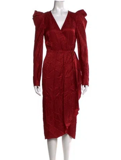 Pre-owned A.l.c Silk Midi Length Dress In Red
