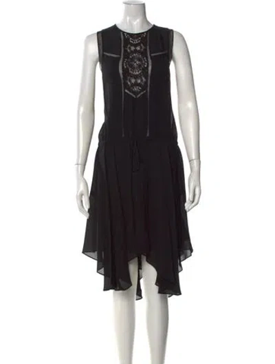 Pre-owned A.l.c Silk Midi Length Dress W/ Tags In Black