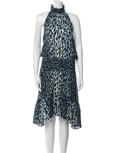 Pre-owned A.l.c Silk Midi Length Dress W/ Tags In Blue