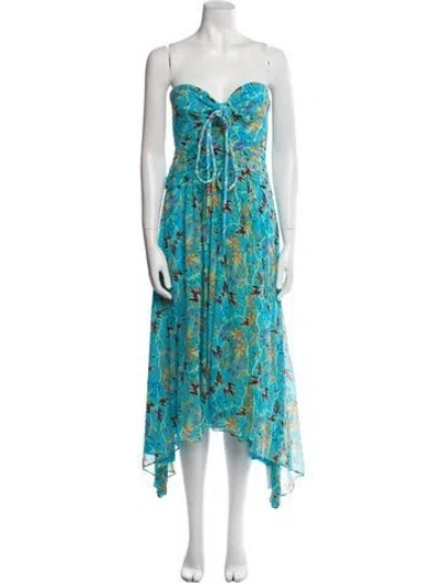 Pre-owned A.l.c Silk Midi Length Dress W/ Tags In Blue