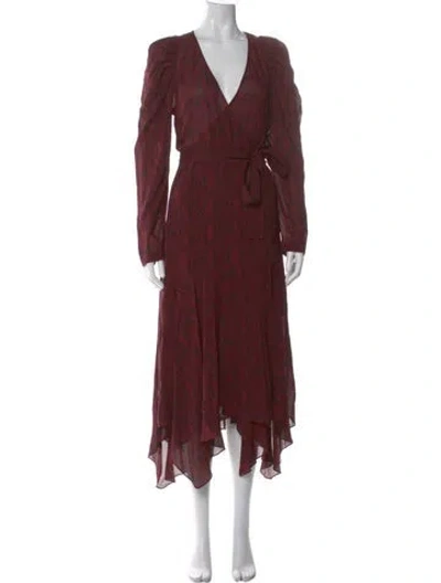 Pre-owned A.l.c Silk Midi Length Dress W/ Tags In Burgundy